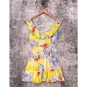 Reformation Dress 2 Womens Yellow Floral Sleeveless Mini